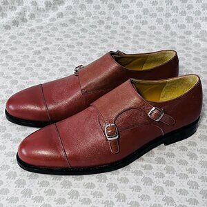 Awl & Sundry Handcrafted Brown Leather Double Monk Oxford
